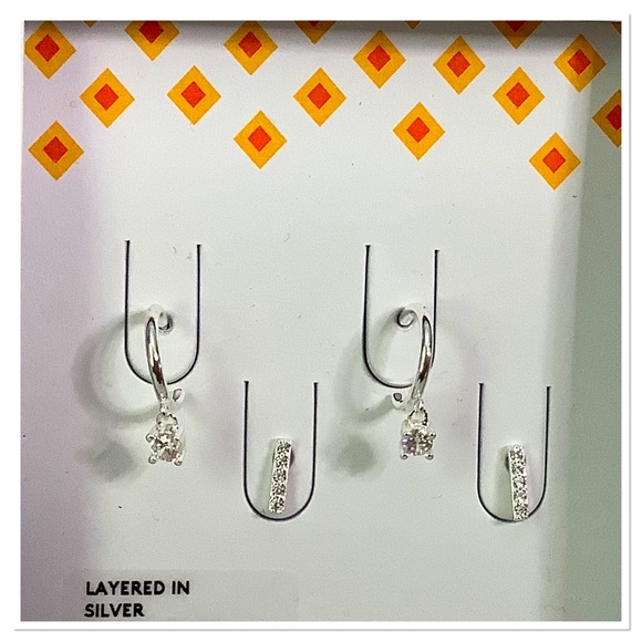 Jewelry - 🔅Silver Plated Diamond Earrings Set